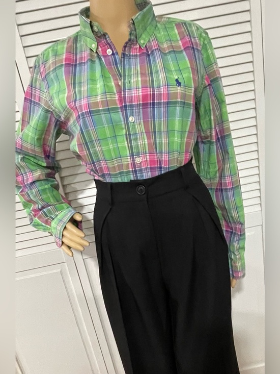 Polo Ralph Lauren Tops - Polo by Ralph Lauren Green and Pink Plaid Button-Down Shirt